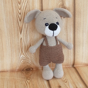 Kutya - Barna nadrágos  - horgolt - amigurumi - játék & sport - plüssállat & játékfigura - kutya - Meska.hu