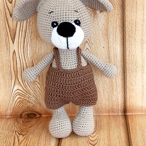 Kutya - Barna nadrágos  - horgolt - amigurumi, Játék & Sport, Plüssállat & Játékfigura, Kutya, , MESKA