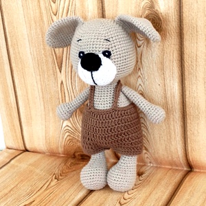Kutya - Barna nadrágos  - horgolt - amigurumi - játék & sport - plüssállat & játékfigura - kutya - Meska.hu