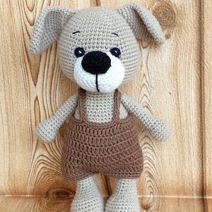 Kutya - Barna nadrágos  - horgolt - amigurumi - játék & sport - plüssállat & játékfigura - kutya - Meska.hu