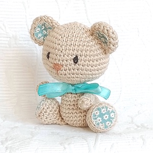 Horgolt Maci  - türkiz talpú - amigurumi marokállat  - játék & sport - plüssállat & játékfigura - maci - Meska.hu