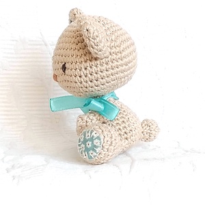 Horgolt Maci  - türkiz talpú - amigurumi marokállat  - játék & sport - plüssállat & játékfigura - maci - Meska.hu