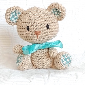 Horgolt Maci  - türkiz talpú - amigurumi marokállat , , Hímzés, Horgolás, MESKA