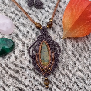 Pietersit köves makramé nyaklánc  - ékszer - nyaklánc - medálos nyaklánc - Meska.hu