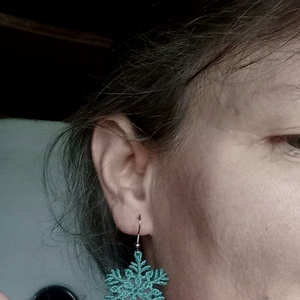 Hópehely/matt kék,  makramé fülbevaló  - ékszer - fülbevaló - lógó fülbevaló - Meska.hu