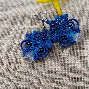 Lili /  hegyikristály makramé fülbevaló  - Meska.hu