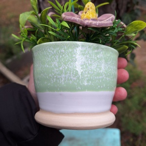 Kerámia dekor virágbox - Pisztácia színű - otthon & életmód - dekoráció - virágdísz és tartó - virágbox, virágdoboz - Meska.hu