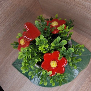 Kerámia dekor virágbox - Bordó színű - otthon & életmód - dekoráció - virágdísz és tartó - virágbox, virágdoboz - Meska.hu