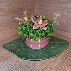 Kerámia virágbox - Kicsi rózsaszín - Meska.hu