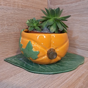 Őszi tök kaspó - nagy, Otthon & Életmód, Dekoráció, Virágdísz és tartó, Cserép & Kaspó, Agyagozás, Kerámia, MESKA