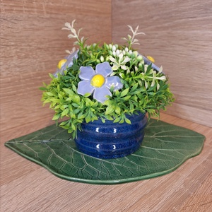 Kerámia virágbox - Sötétkék - Meska.hu