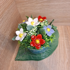 Valentin napi Kerámia virágbox - Nagy türkiz - otthon & életmód - virágdekoráció - virágok - virágbox - Meska.hu