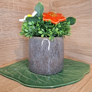 Valentin napi Kerámia virágbox - Szürke 2, Otthon & Életmód, Virágdekoráció, Virágok, Virágbox, Agyagozás, Kerámia, MESKA