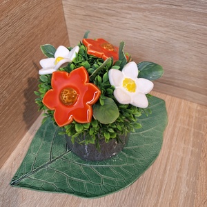 Valentin napi Kerámia virágbox - Szürke 2 - otthon & életmód - virágdekoráció - virágok - virágbox - Meska.hu