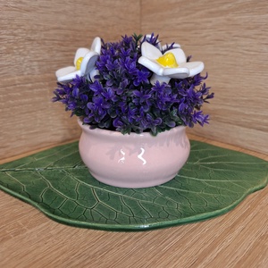 Valentin napi Kerámia virágbox - Rózsaszín, Otthon & Életmód, Virágdekoráció, Virágdíszek, Virágdísz kaspóban, Agyagozás, Kerámia, MESKA