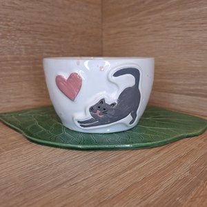 Valentin napi cicás csésze 1 - Meska.hu