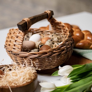 Húsvéti kosár - ünnepi díszek, dekorációk - húsvéti díszek és dekorációk - húsvéti kosár - Meska.hu