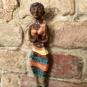 Kerámia fali figura  kézzel készült, 20 cm, egyedi dekoráció - otthon & életmód - dekoráció - fali és függő dekoráció - függődísz - Meska.hu
