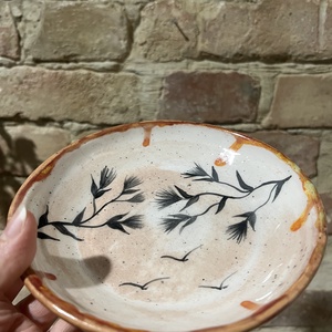 Japán stílusú kézzel festett kerámia tál  Csend és szél  15 cm - otthon & életmód - konyhafelszerelés, tálalás - tálalás - tányér & étkészlet - Meska.hu
