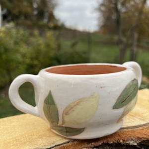 Kézzel készített mini kerámia leveses csésze 450 ml - otthon & életmód - konyhafelszerelés, tálalás - tálalás - tányér & étkészlet - Meska.hu