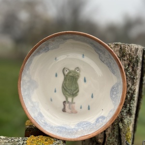 Kézzel festett kerámia tál  Béka  15 cm, Otthon & Életmód, Konyhafelszerelés, tálalás, Tálalás, Tányér & Étkészlet, Kerámia, MESKA