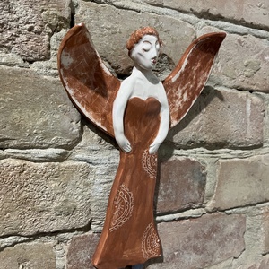 Kézzel készített kerámia falidísz  Angyal - otthon & életmód - dekoráció - fali és függő dekoráció - falra akasztható dekor - Meska.hu