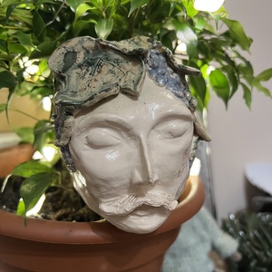 Kerámia fej váza  kézzel készült, 99 cm, Otthon & Életmód, Dekoráció, Virágdísz és tartó, Váza, Kerámia, MESKA