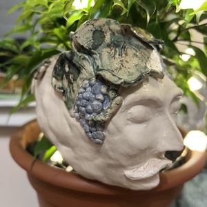 Kerámia fej váza  kézzel készült, 99 cm - otthon & életmód - dekoráció - virágdísz és tartó - váza - Meska.hu