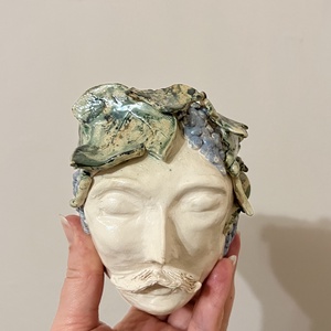 Kerámia fej váza  kézzel készült, 99 cm - otthon & életmód - dekoráció - virágdísz és tartó - váza - Meska.hu