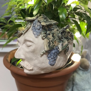 Kerámia fej váza  kézzel készült, 99 cm - otthon & életmód - dekoráció - virágdísz és tartó - váza - Meska.hu