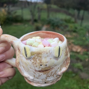 Vidám béka bögre  tökéletes ajándék, kb  350 ml, Otthon & Életmód, Konyhafelszerelés, tálalás, Tálalás, Bögre & Csésze, Kerámia, MESKA