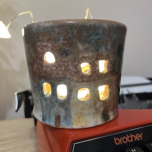 Kézzel készült kerámia mécsestartó  8,5 cm magas - otthon & életmód - gyertya, illat, aroma - mécses és mécsestartó - Meska.hu