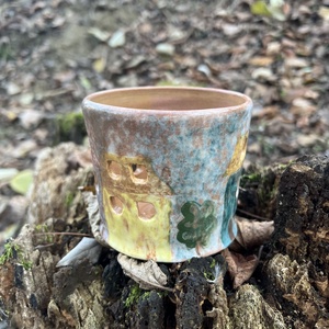 Kézzel készült kerámia mécsestartó  8,5 cm magas, Otthon & Életmód, Gyertya, illat, aroma, Mécses és mécsestartó, Agyagozás, MESKA