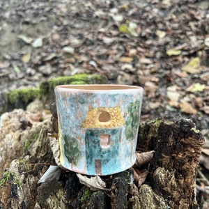 Kézzel készült kerámia mécsestartó � 8,5 cm magas - otthon & életmód - gyertya, illat, aroma - mécses és mécsestartó - Meska.hu