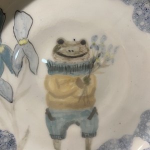 Kézzel festett kerámia tál  mr. Frog  17 cm - otthon & életmód - konyhafelszerelés, tálalás - tálalás - tányér & étkészlet - Meska.hu