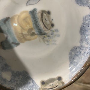 Kézzel festett kerámia tál  mr. Frog  17 cm - otthon & életmód - konyhafelszerelés, tálalás - tálalás - tányér & étkészlet - Meska.hu