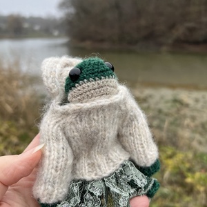 Kézzel Készített Téli Békácska, 13 cm - otthon & életmód - dekoráció - dísztárgy - Meska.hu