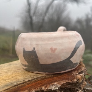 Macskajaj � Kézzel festett egyedi kerámia bögre (360� macskaélmény) - otthon & életmód - konyhafelszerelés, tálalás - tálalás - bögre & csésze - Meska.hu