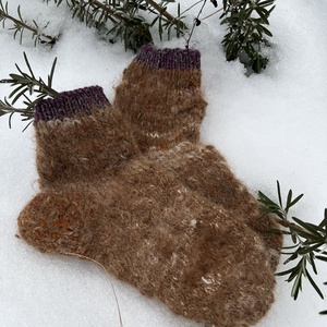 Kézzel font, 100% alpaka gyapjú zokni � Nagymama melege (26 cm) - ruha & divat - cipő & papucs - zokni - Meska.hu