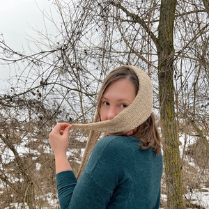 Arany színű, metálfényű kötött kendő  - ruha & divat - sál, sapka, kendő - kendő - Meska.hu