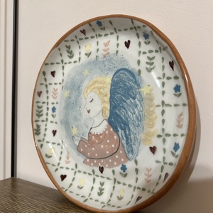 Angyalos keramia tanyer � Kedves ajandek Nevnapra vagy Szulinapra - Meska.hu