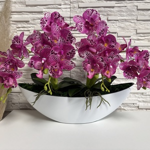 Lila orchidea álom: Elegáns asztaldísz, Otthon & Életmód, Dekoráció, Virágdísz és tartó, Csokor & Virágdísz, Virágkötés, MESKA