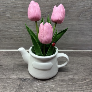 Tulipán kannában, Otthon & Életmód, Virágdekoráció, Virágdíszek, Asztali virágdísz, Virágkötés, MESKA