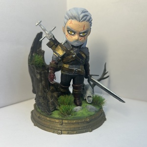 Ríviai Geralt  Witcher 9 cm kézzel festett szobor, Otthon & Életmód, Dekoráció, Dísztárgy, Festett tárgyak, MESKA