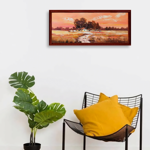 Alföldi naplemente c. Kortárs olajfestmény - művészet - festmény - olajfestmény - Meska.hu