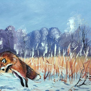 Ravaszdi vadászaton c. Vadászfestmény - művészet - festmény - olajfestmény - Meska.hu