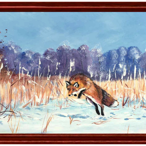 Ravaszdi vadászaton c. Vadászfestmény, Művészet, Festmény, Olajfestmény, Festészet, MESKA