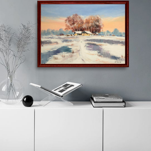 Első hó az Alföldön c. Nagyméretű olajfestmény - művészet - festmény - olajfestmény - Meska.hu