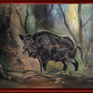 Remetekan c. Vadászfestmény, Művészet, Festmény, Olajfestmény, Festészet, MESKA