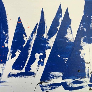 Áramlat c. Modern vitorlás festmény - Meska.hu
